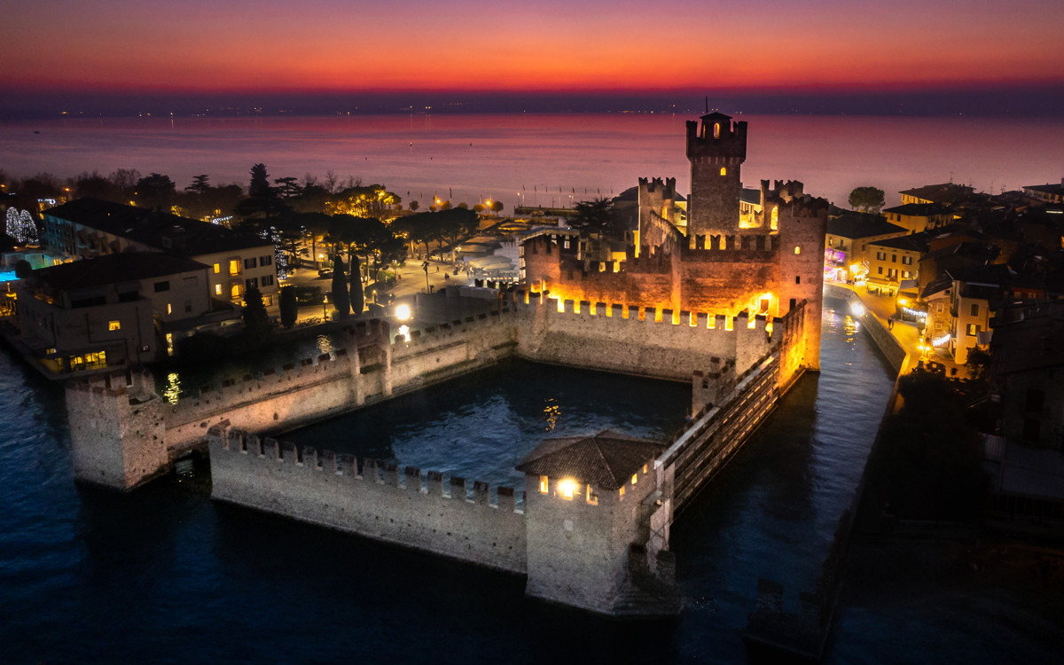 The Scaliger castle at dusk