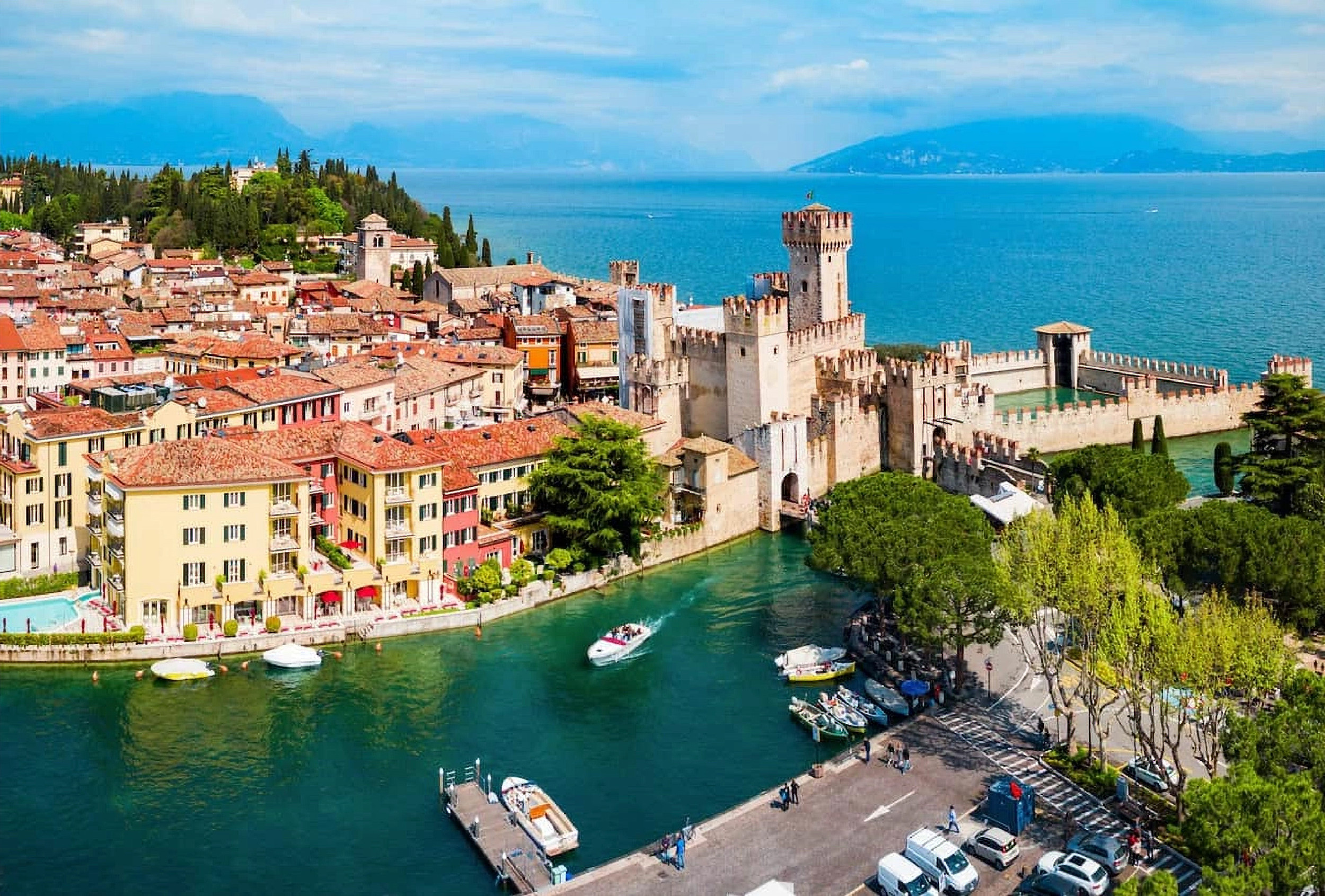 Sirmione and the Scaliger castle from above