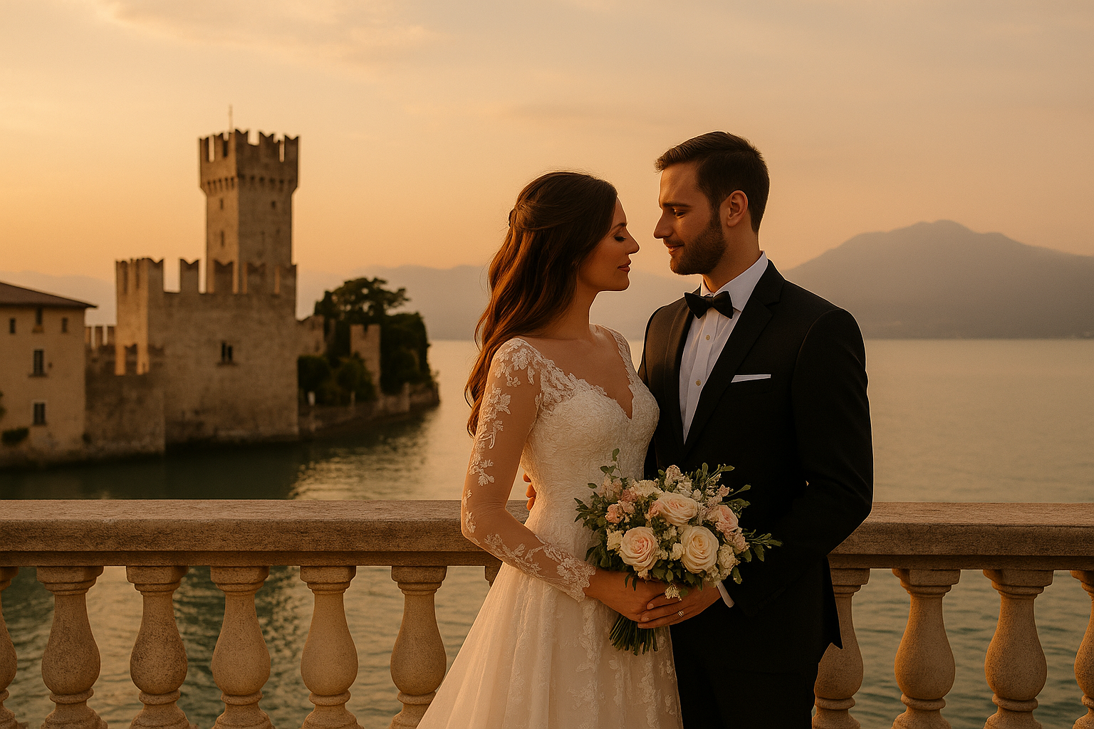 A wedding by the Scaliger castle